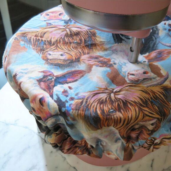 Kitchenaid Bowl Cover, Cows and Floral Reversible Mixer Cover - Picture 1 of 7